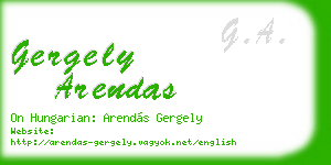 gergely arendas business card